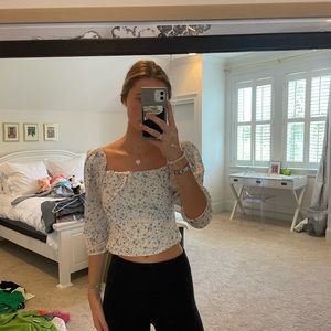 ASTR the label floral crop top